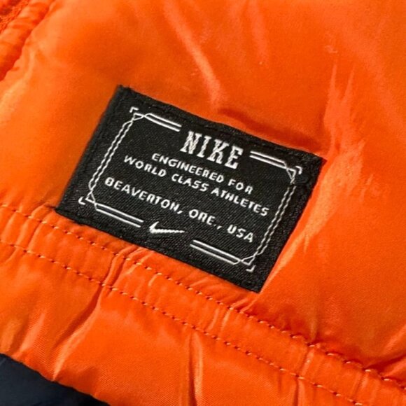 NIKE Youth Reversible Puffer Vest & Jacket Combo Lot Orange Blue Plaid w/ Skull - Picture 10 of 16